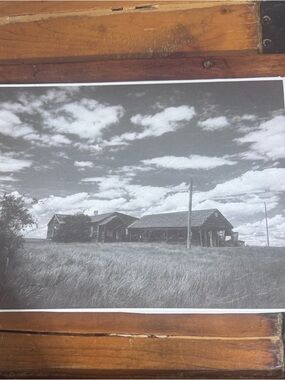 Monochrome Rural House Photography Print - Black & White